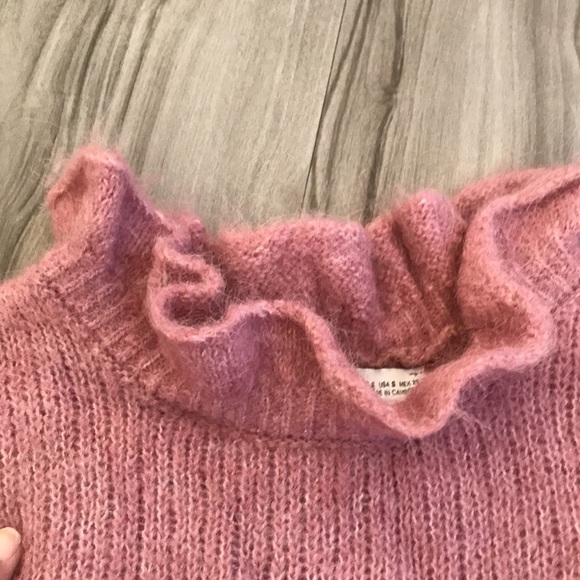 Zara with Ruffles Longsleeves Sweater Pink Size S - Picture 6 of 9